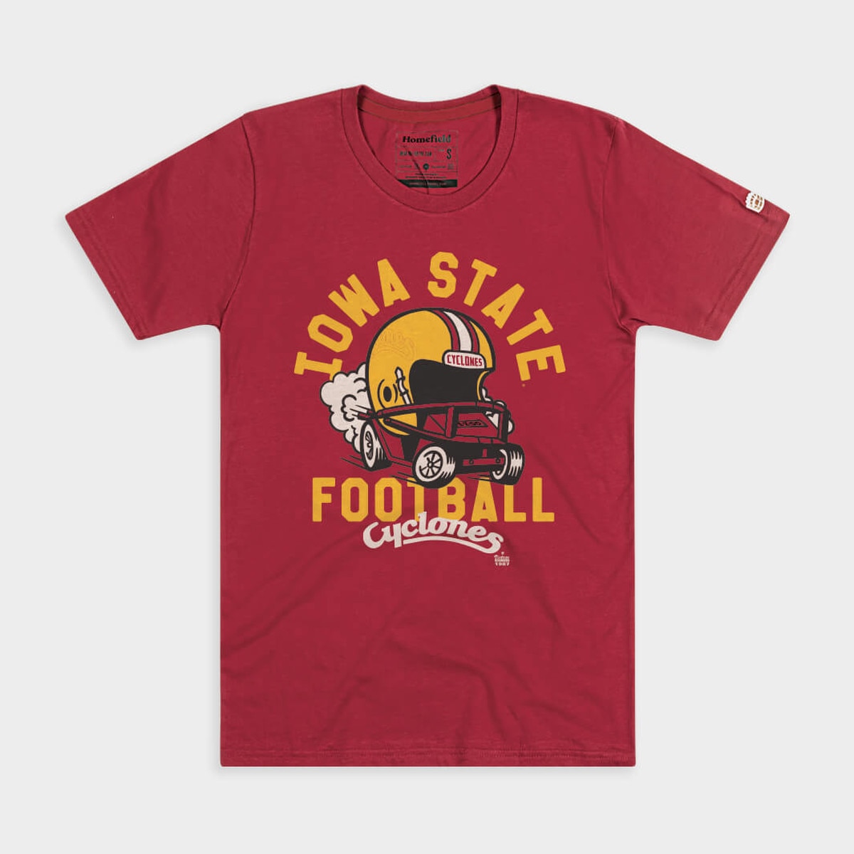 Homefield Football Helmet Car Cardinal Short Sleeve T-Shirt
